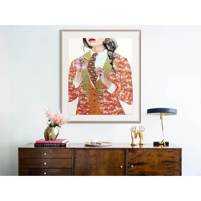 Contemporary Spot Check by Lisa Krannichfeld, Art Print in Grey Acrylic Frame, Medium For Sale - Image 3 of 4