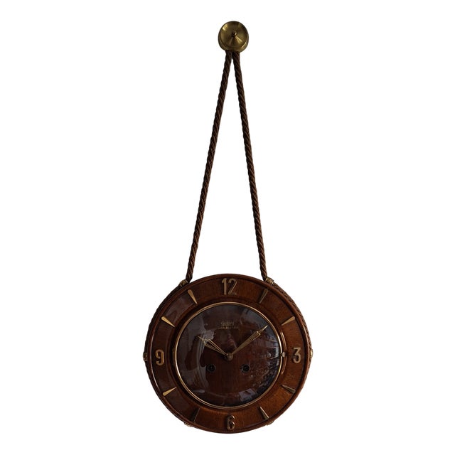 Mid-Century Mechanical Wall Clock with Floating Anchor from Garant, 1950s For Sale