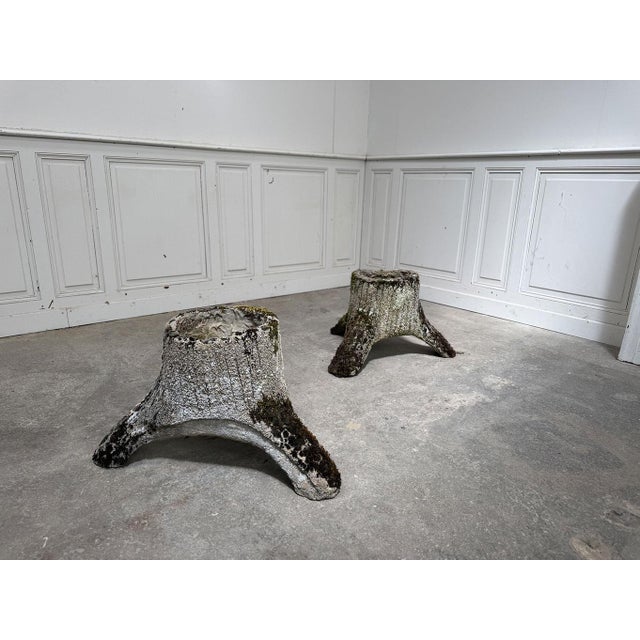 Sculpture Materials Wood-Effect Concrete Planters, 1950s, Set of 2 For Sale - Image 7 of 7