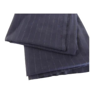Navy Blue Pinstripes Men's Suiting Loro Piana Wool Fabric