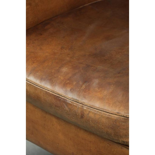 Vintage Sheepskin Club Armchair For Sale - Image 15 of 18