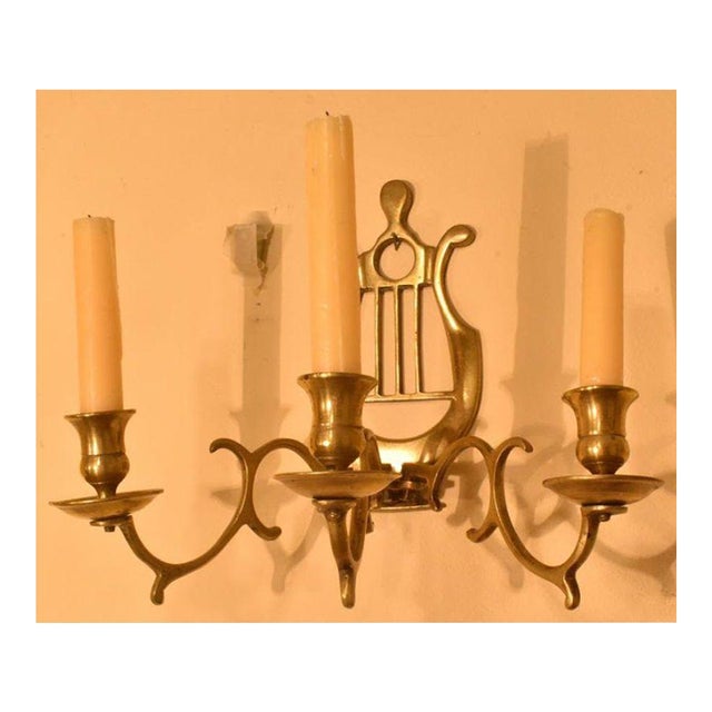 Early 19th Century English Cast Brass Sconces For Sale