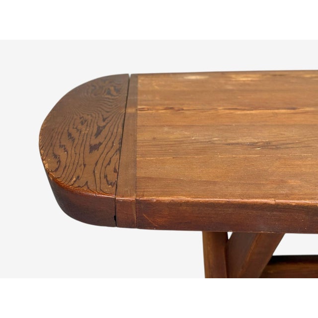 Danish Modern, Brutalist Dining Table, Stained Pine, Denmark, 1960s For Sale - Image 14 of 18
