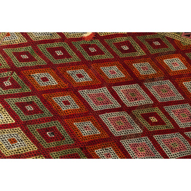 Mid 20th Century Smalll Handwoven Area Kilim Rug For Sale - Image 6 of 11