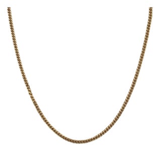 20.25" 2.2mm Curb Chain Necklace 14k Yellow Gold For Sale