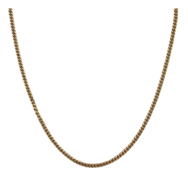 20.25" 2.2mm Curb Chain Necklace 14k Yellow Gold For Sale