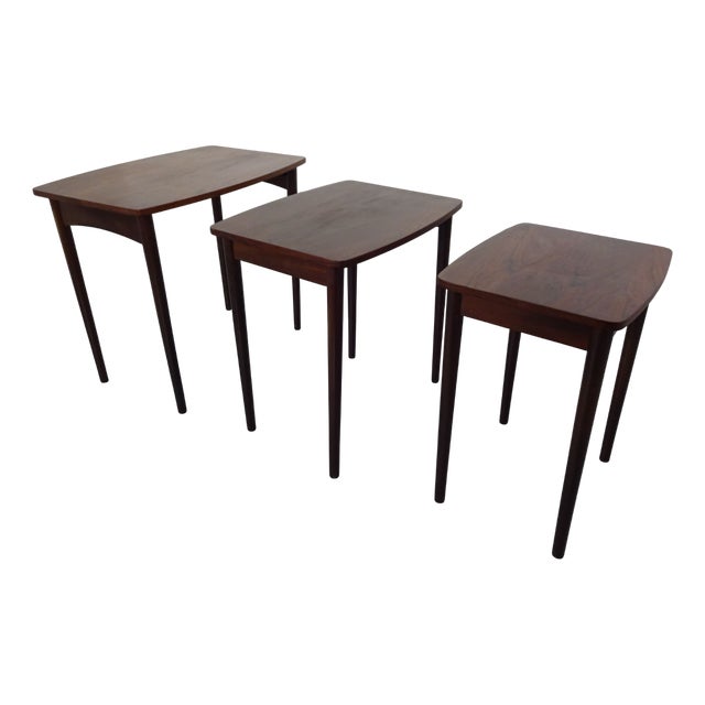Danish Rosewood Nesting Tables, 1960s, Set of 3 For Sale