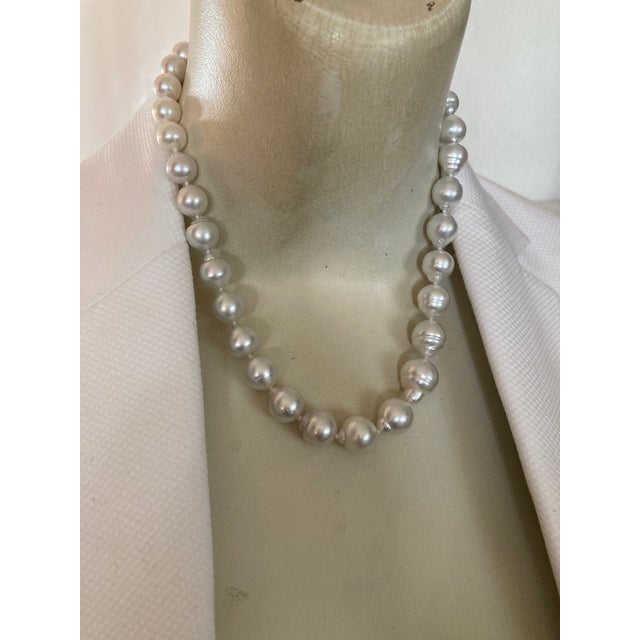 Vintage South Sea Baroque 18k Diamond Clasp Necklace For Sale - Image 15 of 15