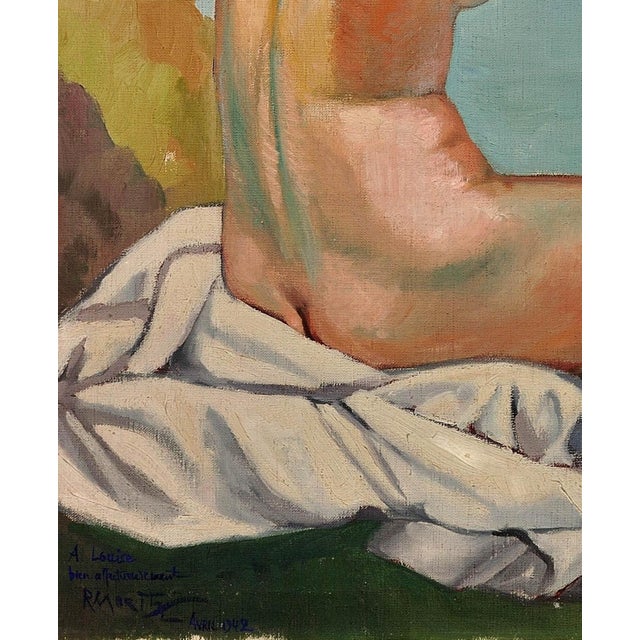 Blue Raymond Moritz, A Liberated Lady on the Cliffs, 1942, Oil on Canvas, Framed For Sale - Image 8 of 18