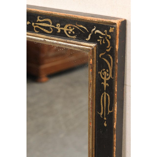 Vintage Italian Black & Gold Wall Mirror For Sale - Image 11 of 11