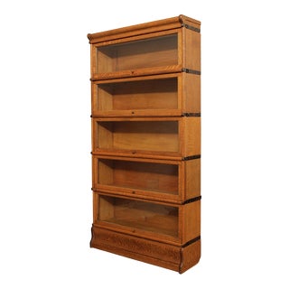 Globe Wernicke Antique Oak 5 Stack Barrister Bookcase For Sale