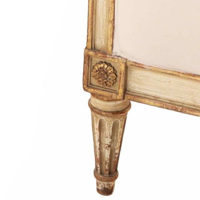 Wood A French Louis XVI Style Painted and Gilt Twin Bed, C. 1940. For Sale - Image 7 of 8