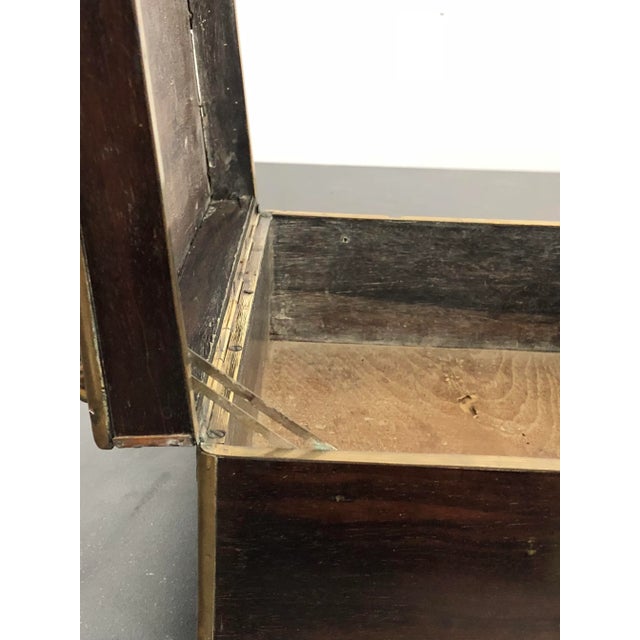 20th Century Regency Rosewood Decorative Box Bound With Brass For Sale - Image 10 of 13