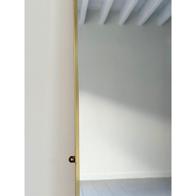 Gio Ponti Mid-Century Italian Brass Dressing Mirror with Slim Frame by Gio Ponti, 1960s For Sale - Image 4 of 9