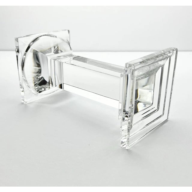 Waterford Waterford “Metropolitan” Crystal Pillar Candle Holder For Sale - Image 4 of 5