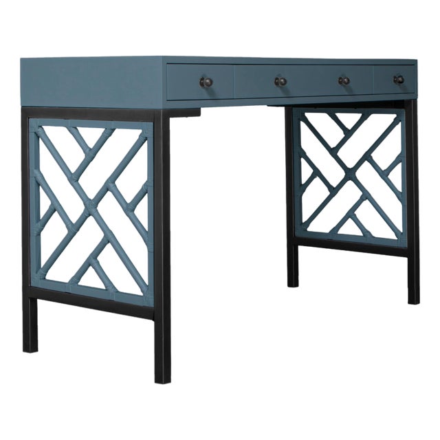 Chippendale Writing Desk - Regatta Blue For Sale