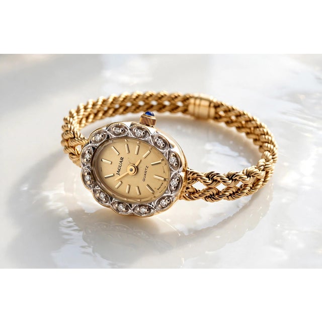 Jaguar Ladies Vintage Watch in 14k Yellow Gold For Sale - Image 11 of 11