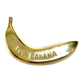 Mid 20th Century “Top Banana” Brass Paper Weight Paperweight / Object For Sale