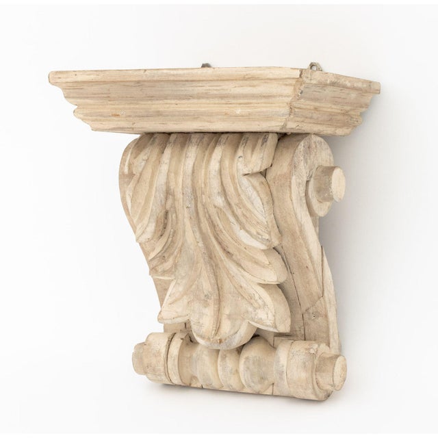 Early 20th Century Neoclassical Carved Wood Wall Brackets, Pair For Sale - Image 5 of 8