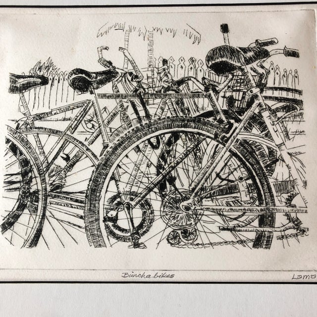 Original etching on paper 8 x 10 overall size with mat is 11 x 14 pencil signed & titled unframed