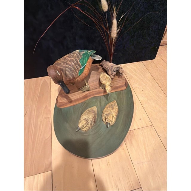Vintage Hand-Carved Wood Duck Family Sculpture Folk Art – Handcrafted For Sale - Image 9 of 13