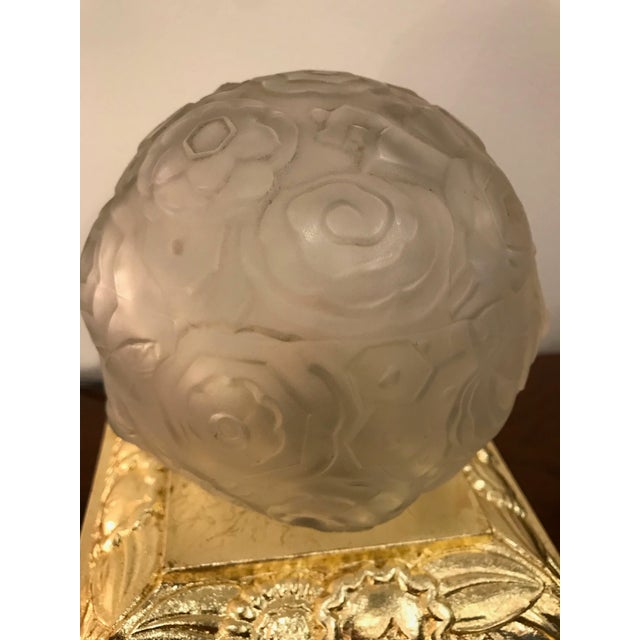 Early 20th Century French Art Deco Floral Table Lamps Signed by Sabino - a Pair For Sale - Image 5 of 13