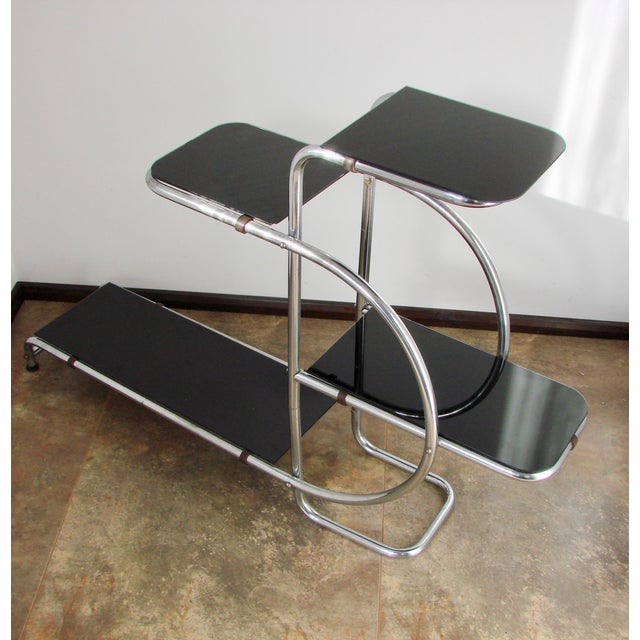 Flower Stand in Chrome and Glass by Emilie Guyot for Thonet, 1930s For Sale - Image 9 of 10
