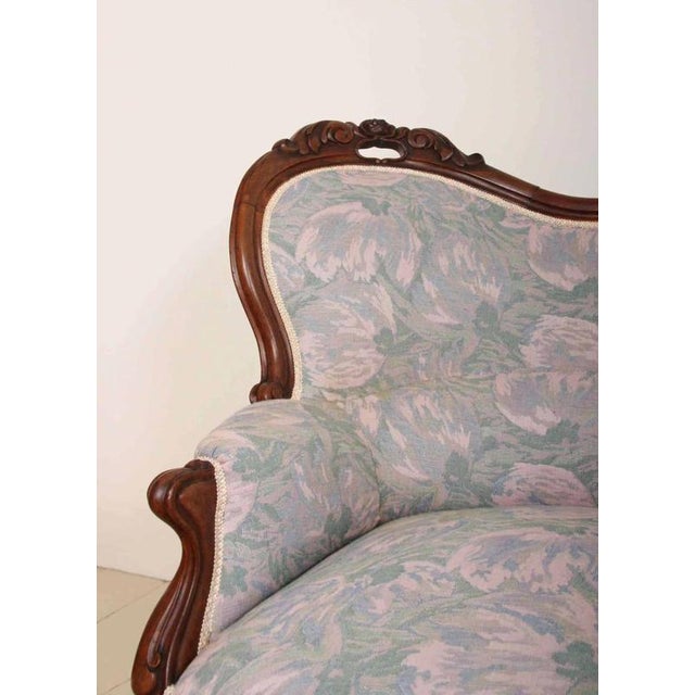 Late Rococo Sofa with Floral Upholstery For Sale - Image 4 of 6