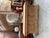 This antique fir wood trading counter has been fully restored. It consists of a front panel, side panels, and a top made...