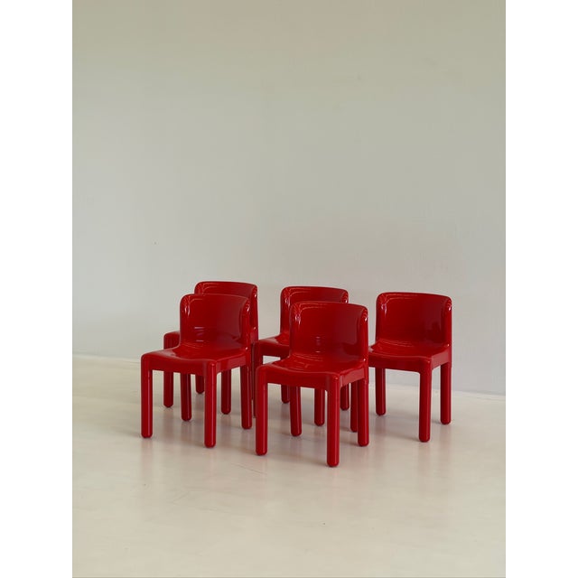 Model 4875 Dining Chairs by Carlo Bartoli for Kartell, 1970s, Set of 5 For Sale - Image 4 of 14