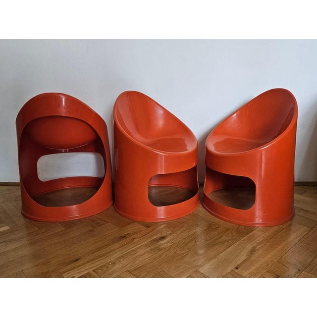 Space Age Children's Tub Chairs, Italy, 1970s, Set of 3, in Very Good conditions. Designed 1970 to 1979
