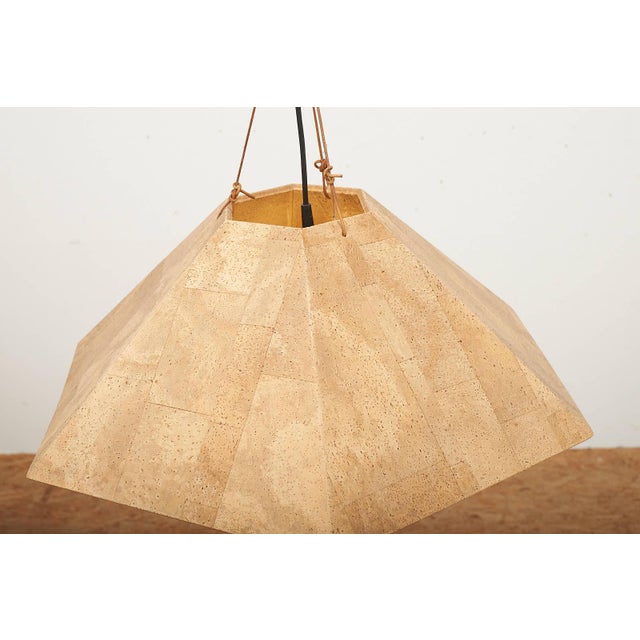 Zanil Pendant Lamp in Cork by Wilhelm Zannoth for Ngo Maurer, 1974 For Sale - Image 9 of 13