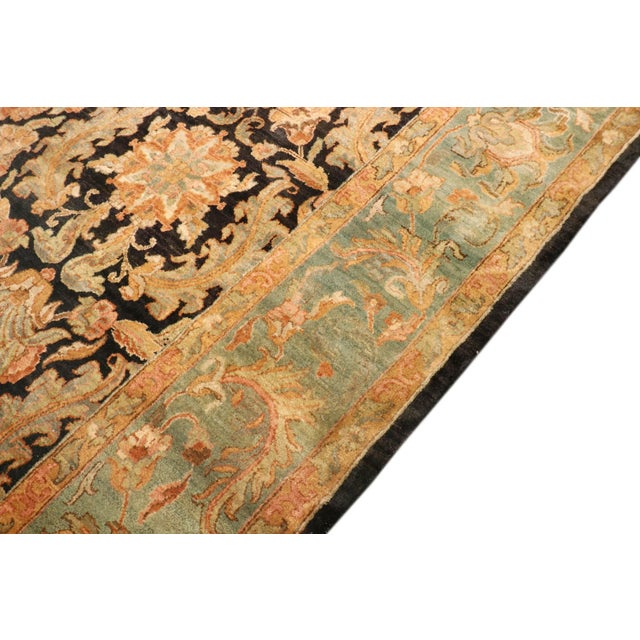 Pasargad Home Agra Lamb's Wool Area Rug, 9' 0" X 12' 5", Navy For Sale - Image 4 of 6