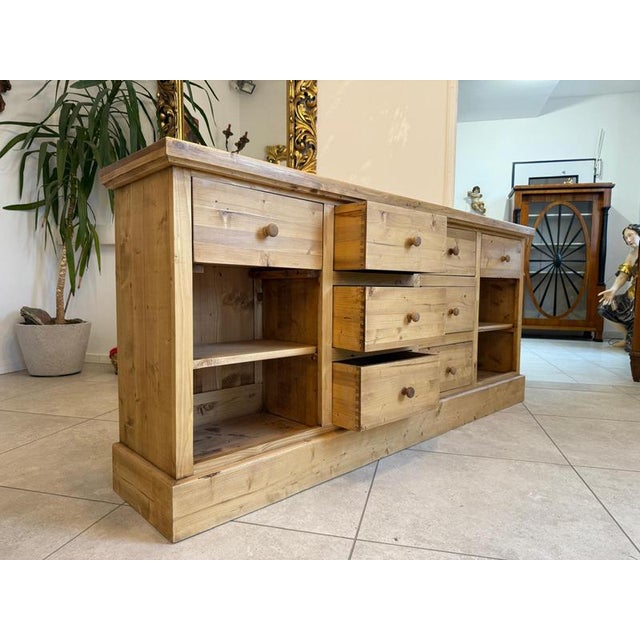 Antique Apothecary Shop Cabinet in Softwood For Sale - Image 4 of 9