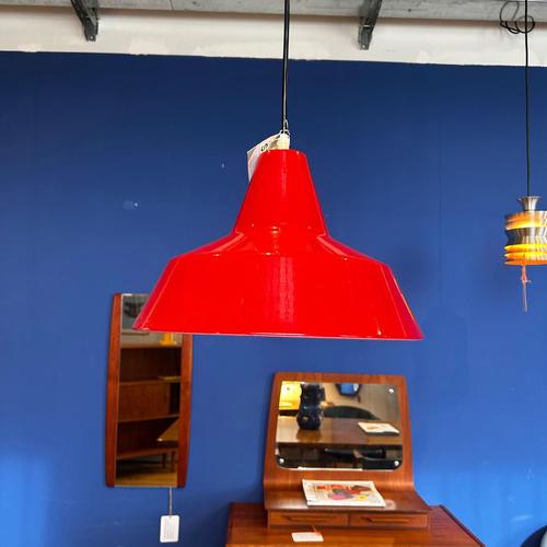 Mid-Century Danish Red Pendant Lamp by Louis Poulsen For Sale - Image 3 of 6
