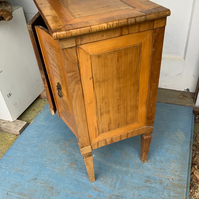 1800s Neoclassical Style Olive Wood Two Door Nightstand For Sale - Image 9 of 11