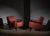 An elegant pair of vintage Italian armchairs dating back to the 1950s, an authentic expression of Midcentury Modern...