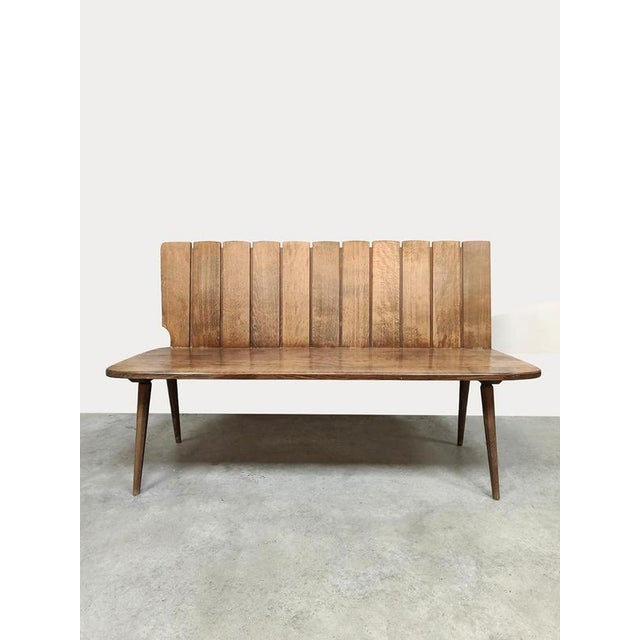 Mid-Century Modern Mid-Century Brutalist Oak Bench, 1960 For Sale - Image 3 of 7
