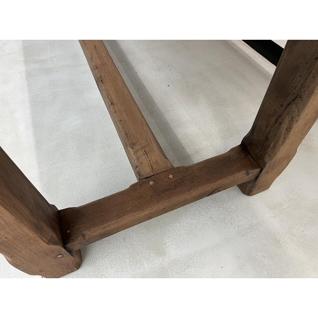 French Farm Table in Oak and Walnut, 1950s For Sale - Image 17 of 18