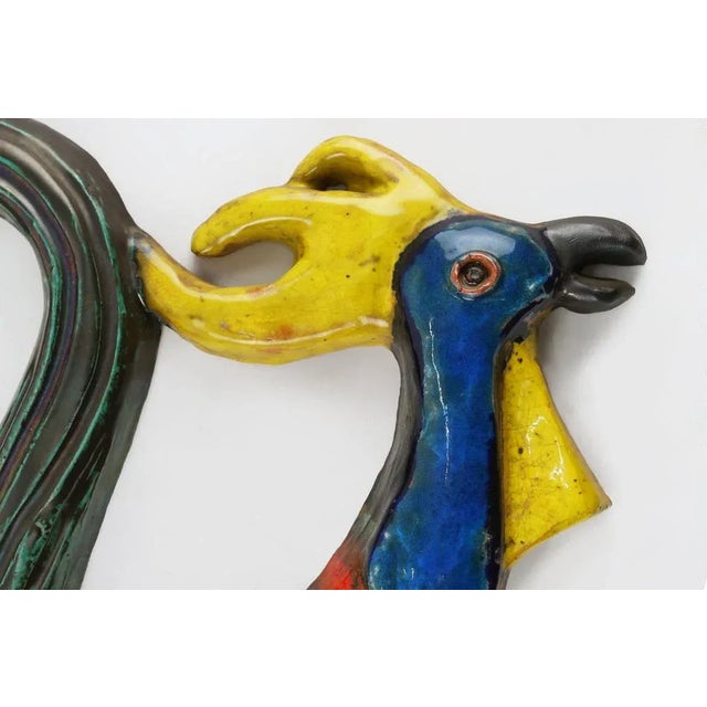 Belgium / 1962 / plaquette / a. Dandoy / ceramics / vintage / mid-century beautiful ceramic wall plaquette of a rooster in...