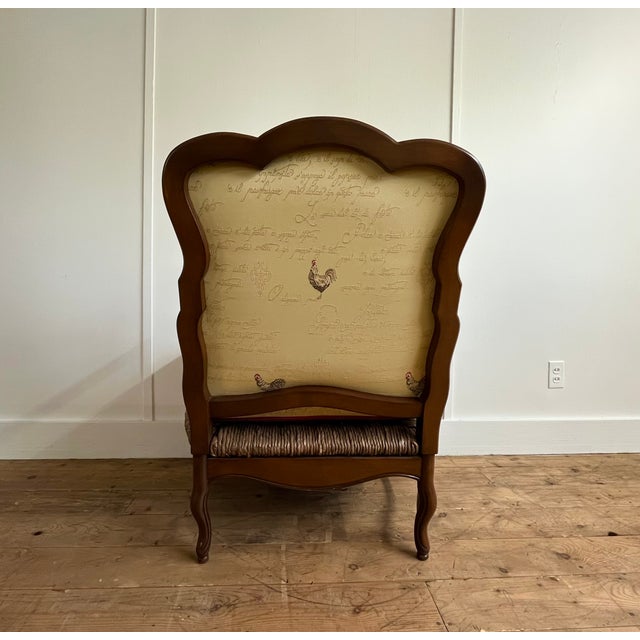 Late 18th Century Late 18th Century Pair of French Bergère Chairs With Matching Ottoman - Custom Silk Upholstery For Sale - Image 5 of 13