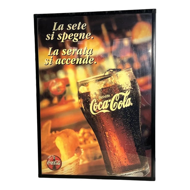 Vintage Coca Cola Backlit Advertising Panel, 1980s For Sale