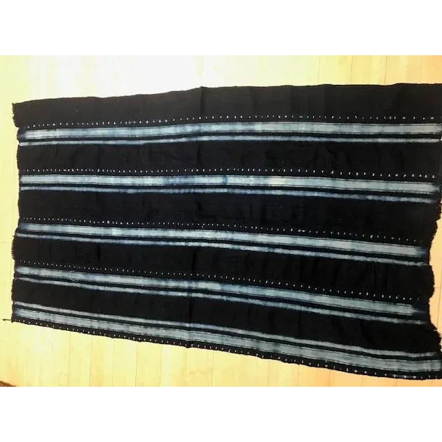 Asian Blue Striped Van Verre Fabric For Sale - Image 3 of 8