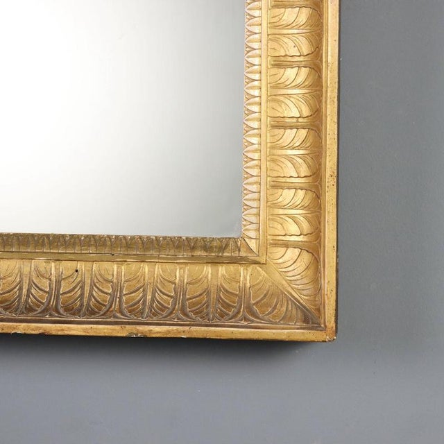 Wood Empire Mirror in Carved and Gilded Wood For Sale - Image 7 of 9