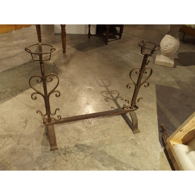 Metal Antique One-Piece Cooking Andiron From France, Circa 1800 For Sale - Image 7 of 11