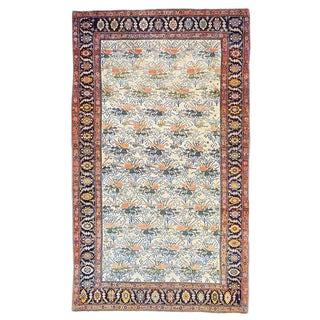 Antique Persian Malayer Wool 11x18 Ivory, Blue, Green & Salmon Handwoven Area Rug #9902772 For Sale