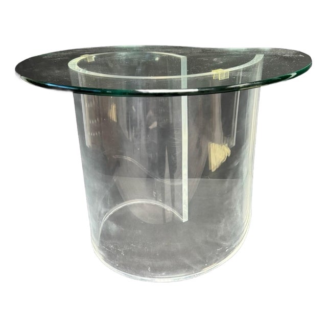 1980s After Vladimir Kagan Lucite Mid-Century Snail Table For Sale