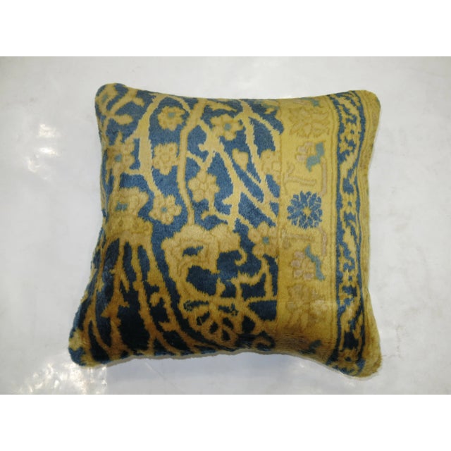 Mid-Century Modern Mid 19th Century Indian Silk Rug Pillow For Sale - Image 3 of 3