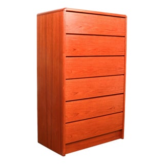 MidCentury Danish Modern Teak Highboy Tall Dresser For Sale
