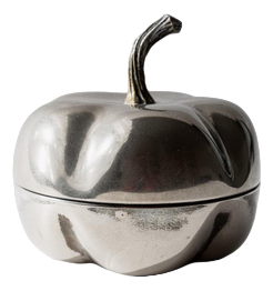 Vintage Silver Plated Pumpkin Box with Lid, 1970s